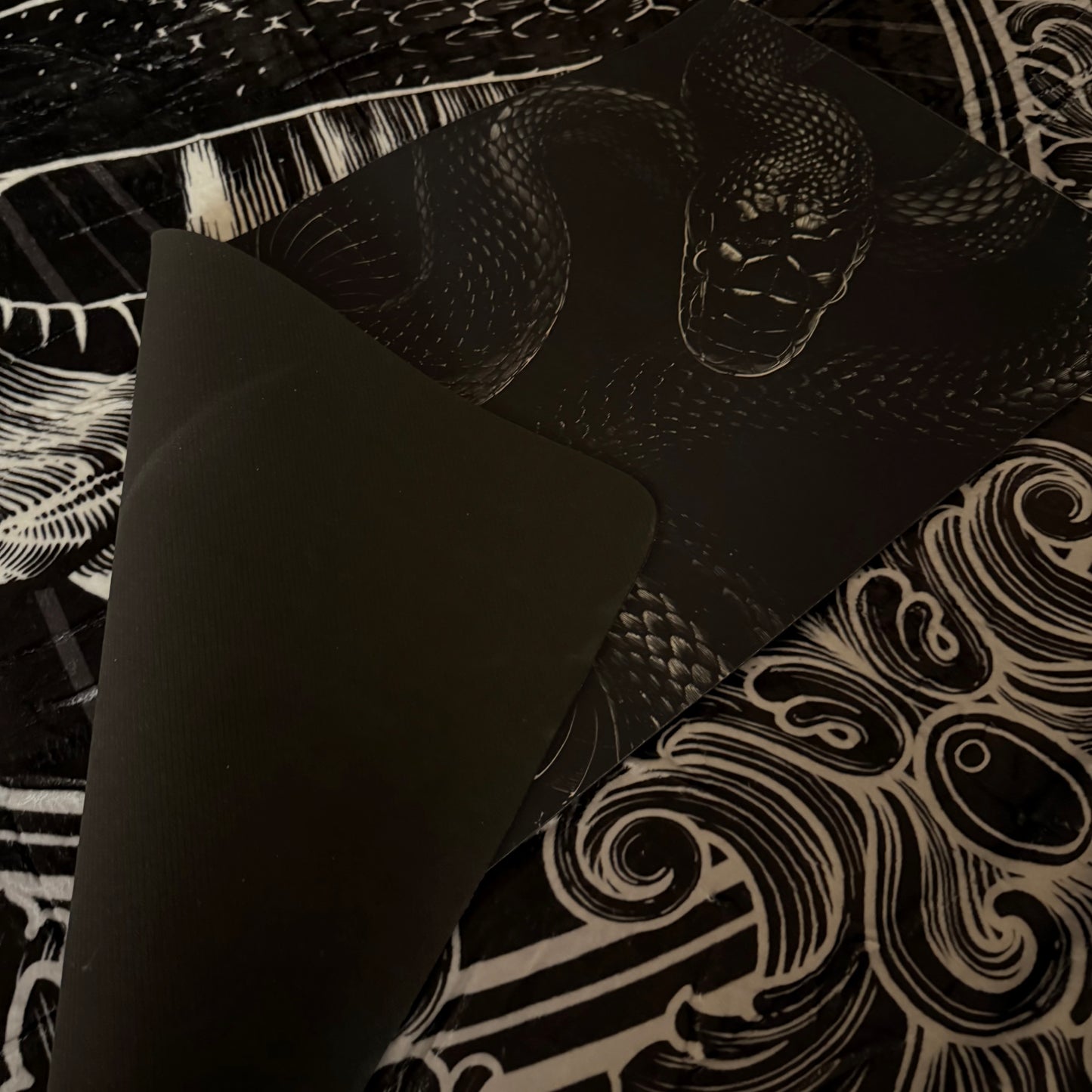 Two-Serpent Gothic Bath Mat