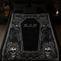 Gothic R.I.P Coffin Flannel Blanket