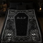 Gothic R.I.P Coffin Flannel Blanket