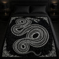Gothic Snake Skeleton Flannel Blanket