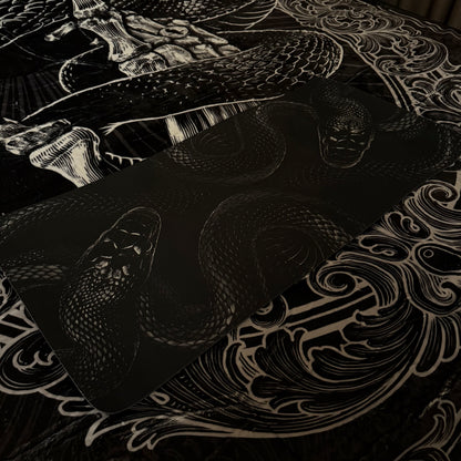Two-Serpent Gothic Bath Mat