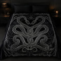 Gothic Snake Skeleton Flannel Blanket