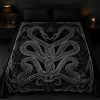 Gothic Snake Skeleton Flannel Blanket