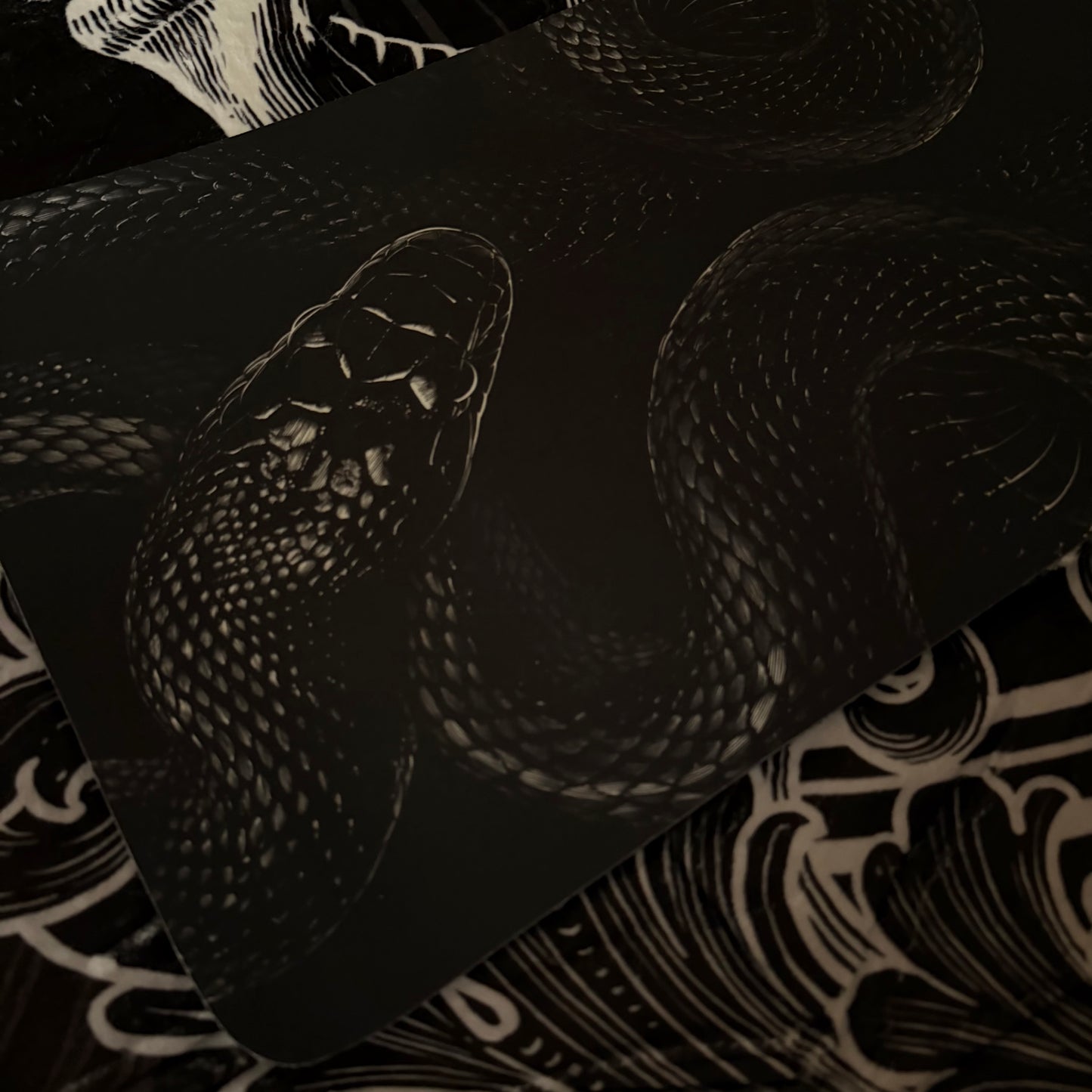 Two-Serpent Gothic Bath Mat