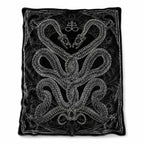 Gothic Snake Skeleton Flannel Blanket