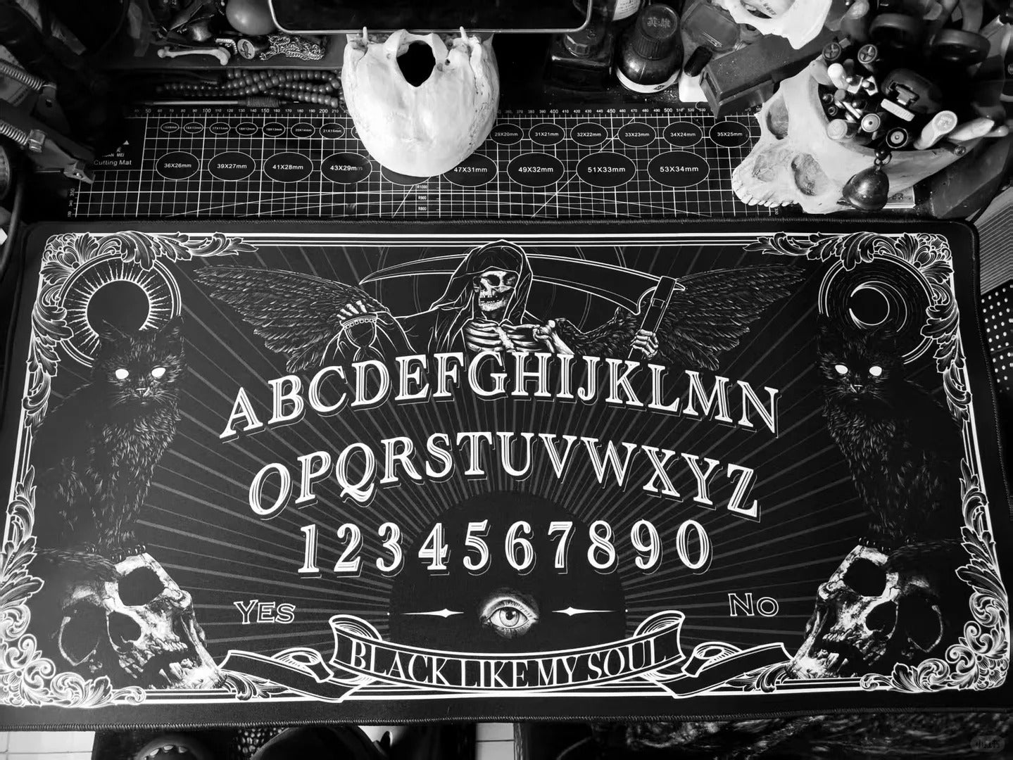Black Cat Gothic Desk Mat