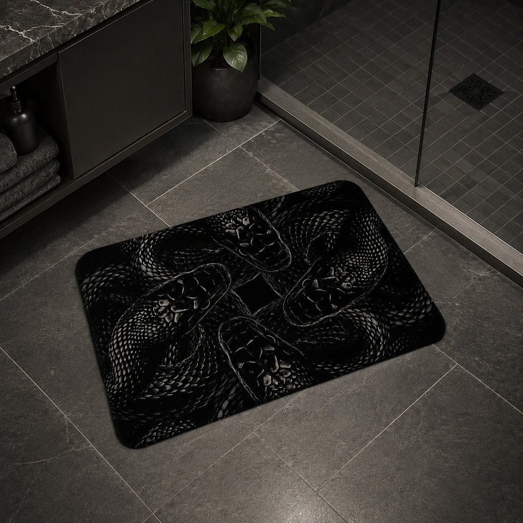 Four-Serpent Gothic Bath Mat