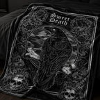 Gothic Crow R.I.P Flannel Blanket