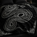 Gothic Snake Skeleton Flannel Blanket