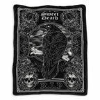 Gothic Crow R.I.P Flannel Blanket
