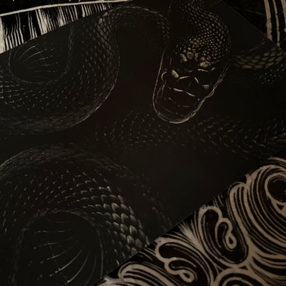 Two-Serpent Gothic Bath Mat