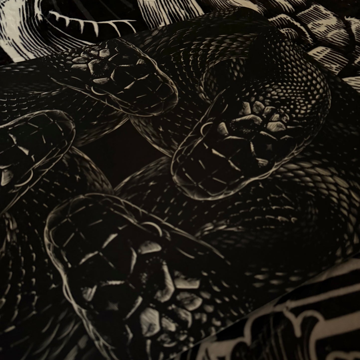 Four-Serpent Gothic Bath Mat