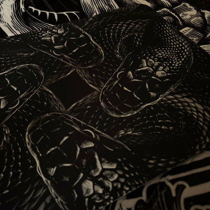 Four-Serpent Gothic Bath Mat