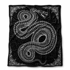 Gothic Snake Skeleton Flannel Blanket