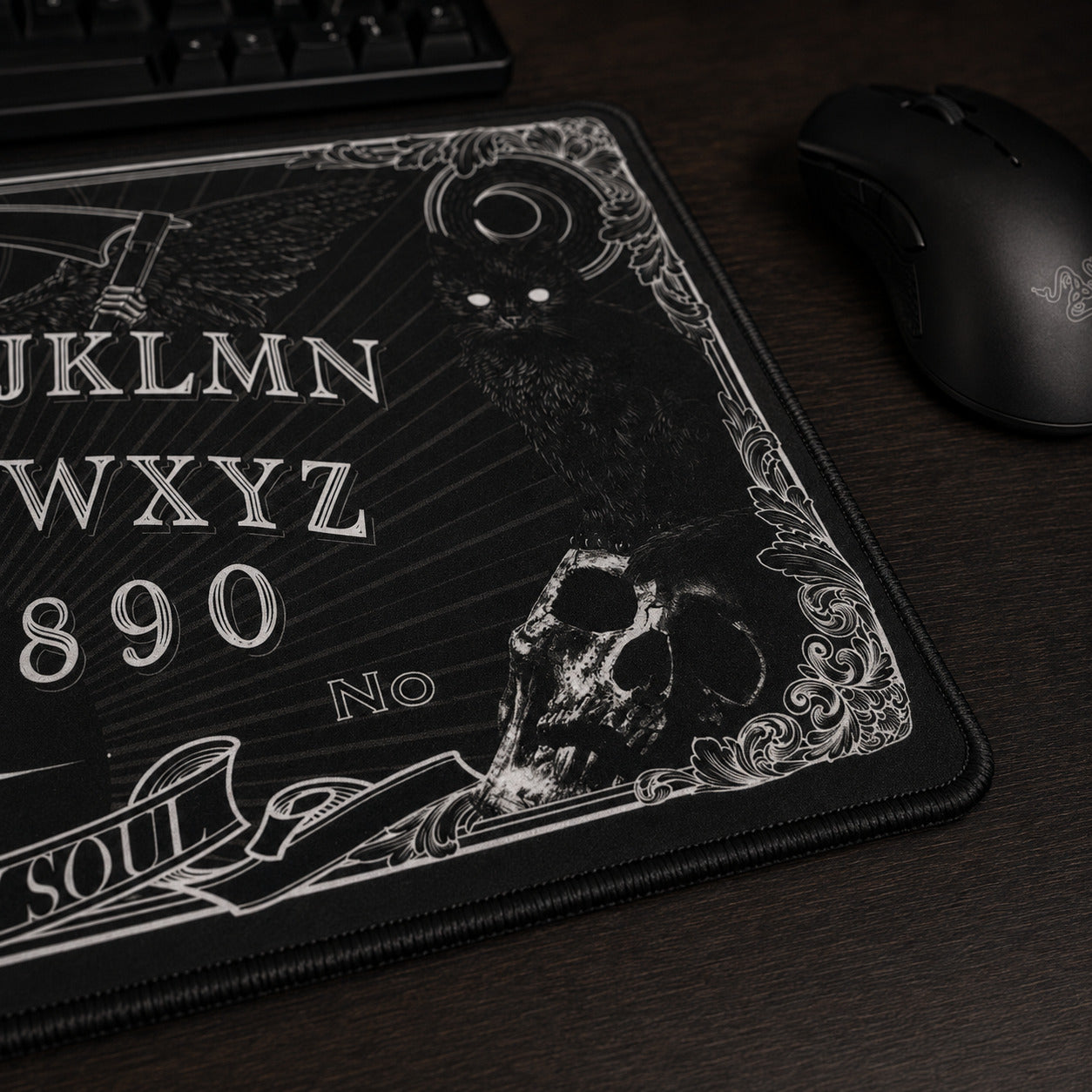Gothic Black Cat Desk Mat