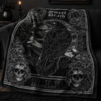 Gothic Crow R.I.P Flannel Blanket