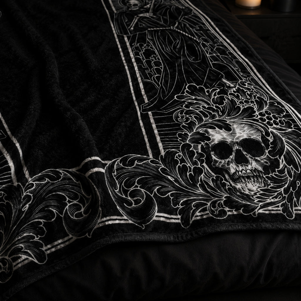 Gothic R.I.P Coffin Flannel Blanket