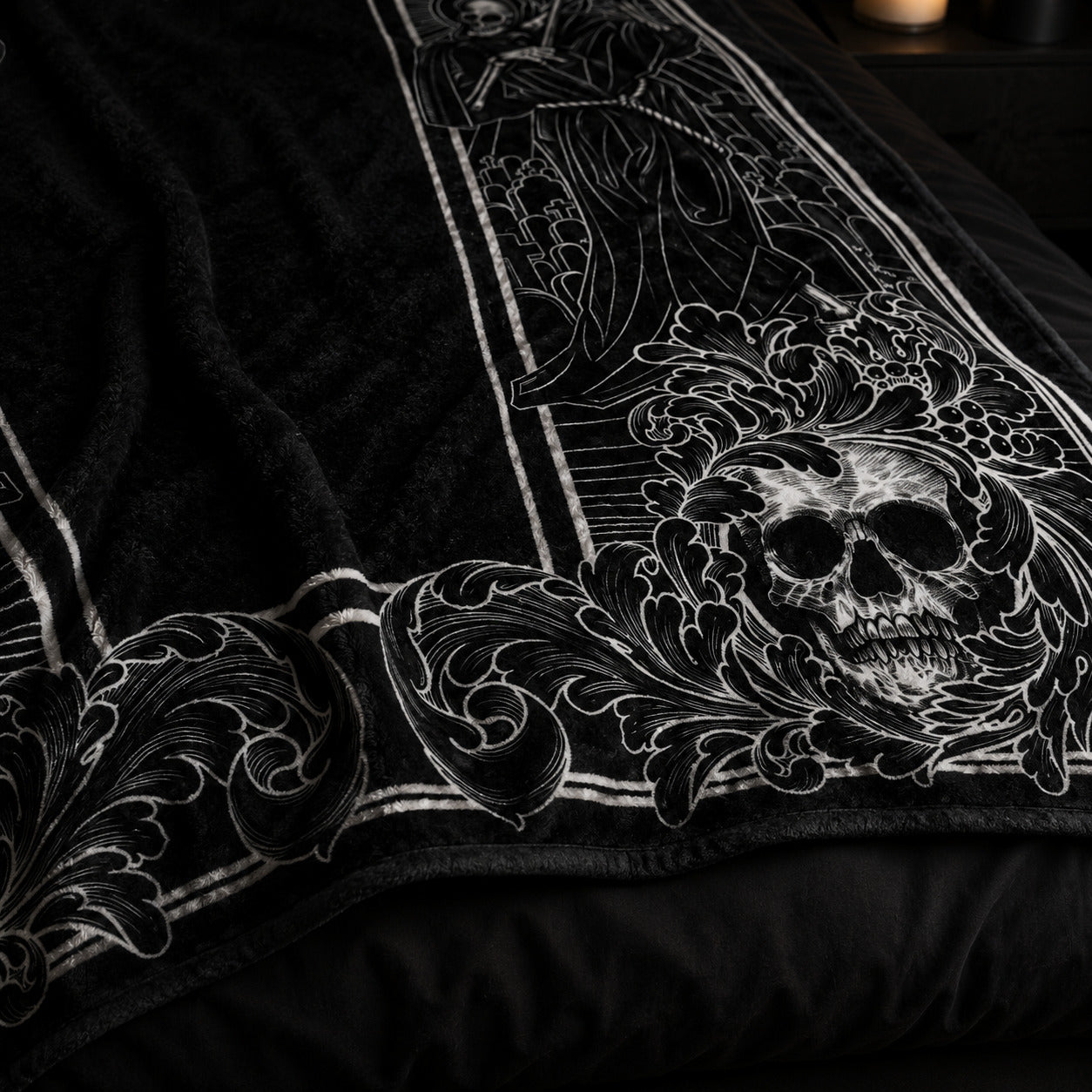 Gothic R.I.P Coffin Flannel Blanket