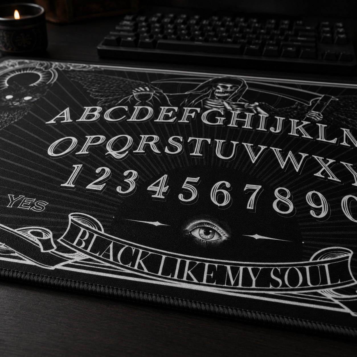 Gothic Black Cat Desk Mat