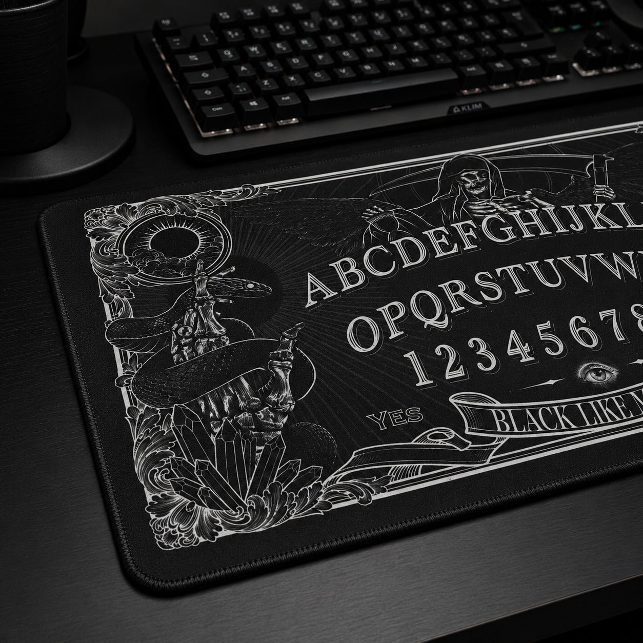 Gothic Snake Skeleton Hand Desk Mat