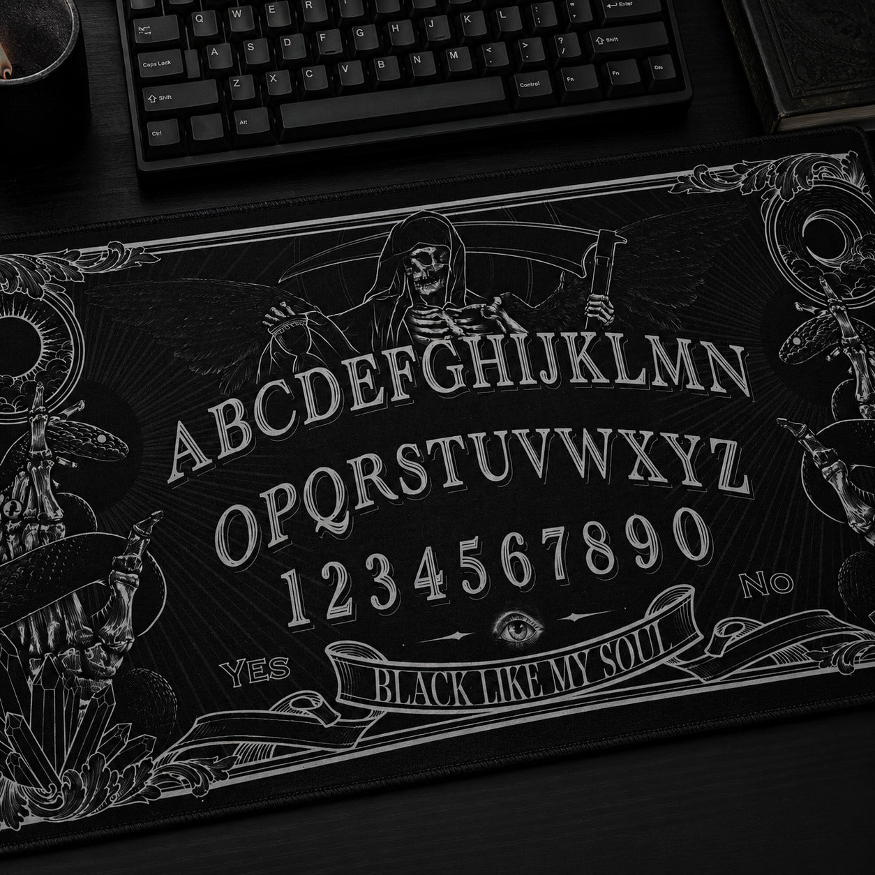 Gothic Snake Skeleton Hand Desk Mat