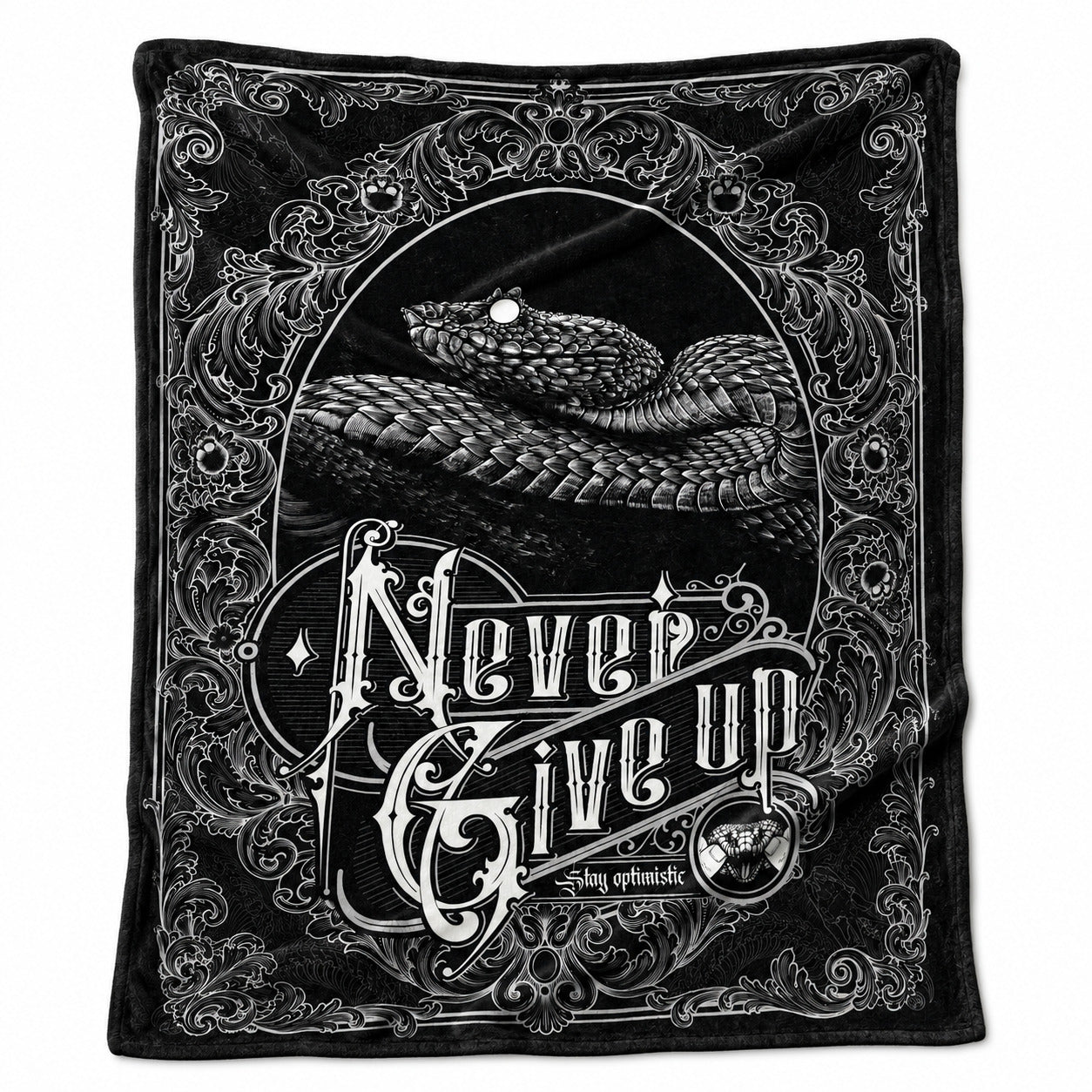 Never Give Up Gothic Snake Blanket