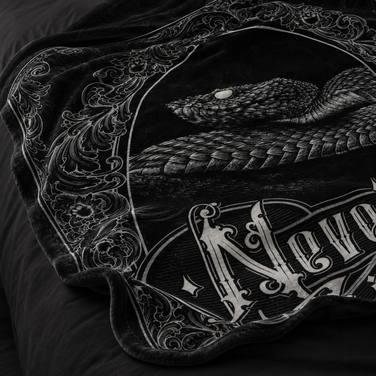 Never Give Up Gothic Snake Blanket
