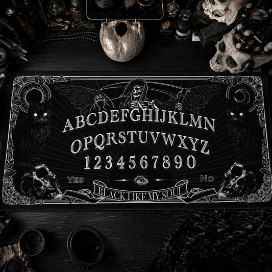 Black Cat Reaper Gothic Desk Mat